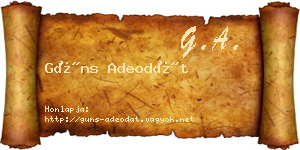 Güns Adeodát névjegykártya
